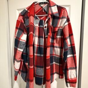 Women's Red Plaid Jacket